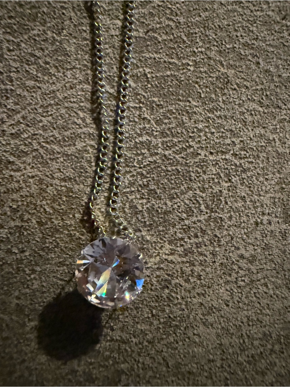 Classic Solitaire Crystal Pendant Necklace - Clear